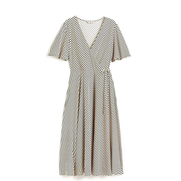 H&M Dresses & Skirts - &M Black and White Striped Jersey Wrap Dress Size Small NWT 7 0471